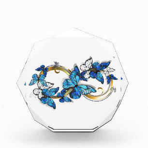 Symbol Infinity of Blue Morpho Butterflies Acrylic Award