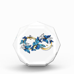 Symbol Infinity of Blue Morpho Butterflies Acrylic Award