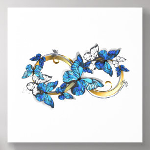 Symbol Infinity of Blue Morpho Butterflies Acrylic Photo Tile