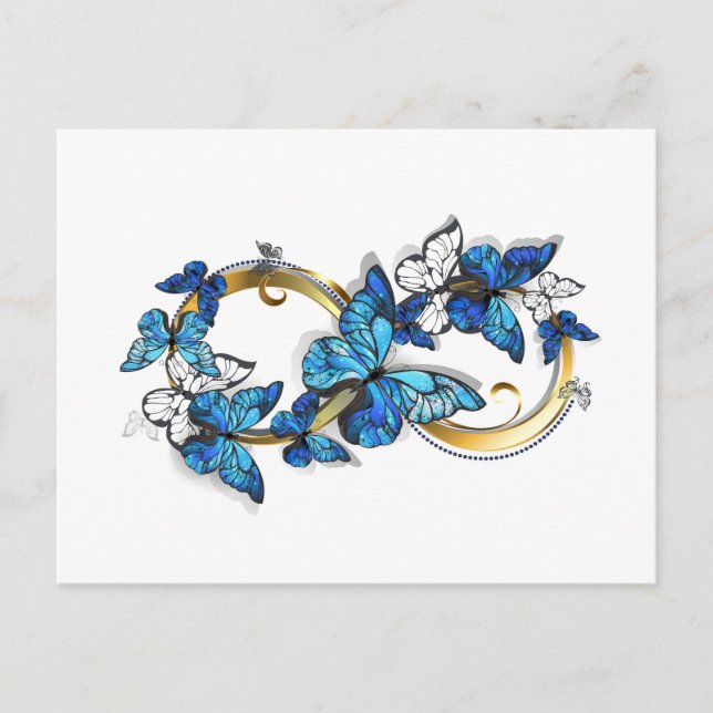 Symbol Infinity of Blue Morpho Butterflies Advice Card (Front)