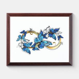 Symbol Infinity of Blue Morpho Butterflies Award Plaque