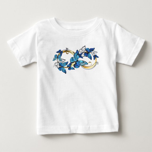 Symbol Infinity of Blue Morpho Butterflies Baby T-Shirt (Front)