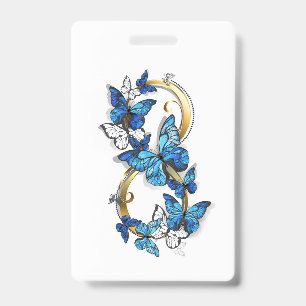 Symbol Infinity of Blue Morpho Butterflies Badge