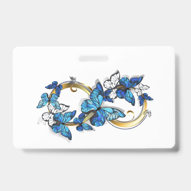 Symbol Infinity of Blue Morpho Butterflies Badge (Front)