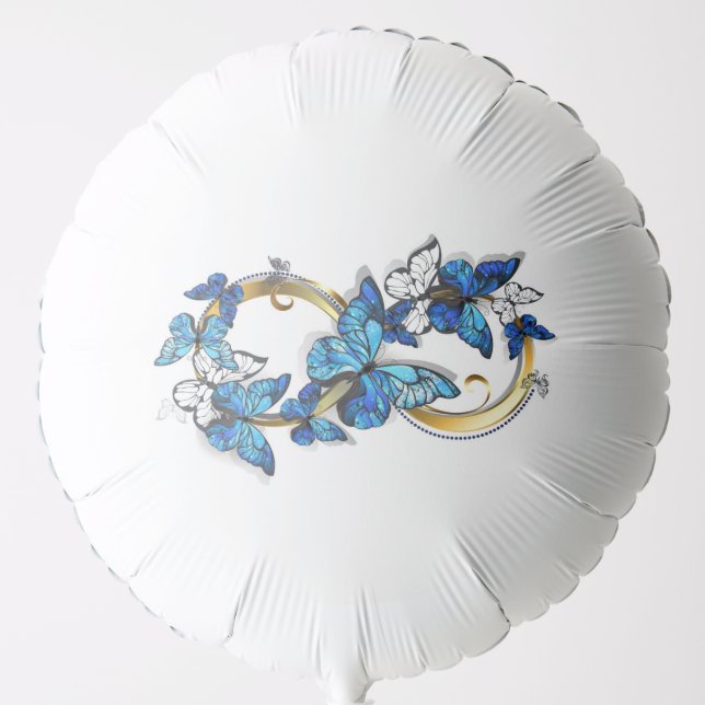 Symbol Infinity of Blue Morpho Butterflies Balloon (Front)