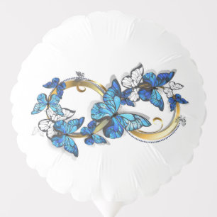 Symbol Infinity of Blue Morpho Butterflies Balloon