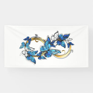 Symbol Infinity of Blue Morpho Butterflies Banner