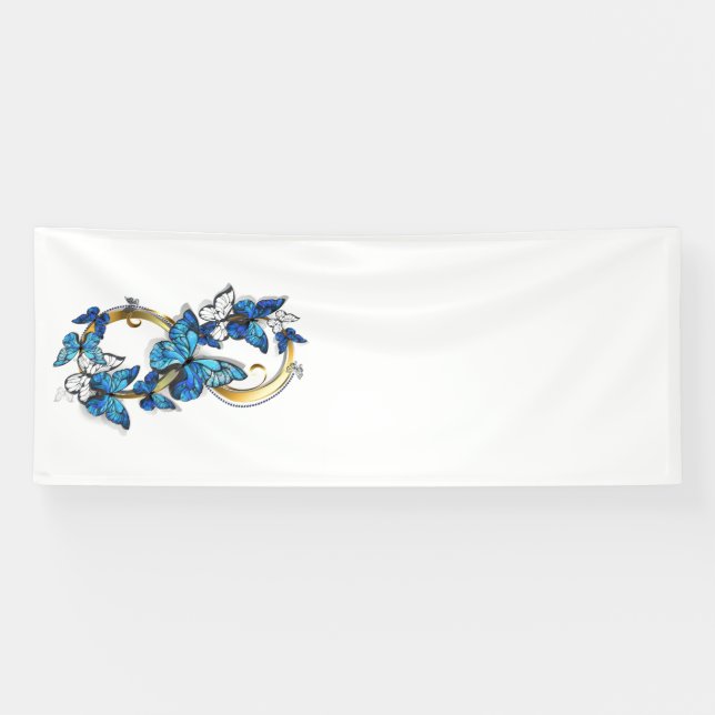 Symbol Infinity of Blue Morpho Butterflies Banner (Horizontal)
