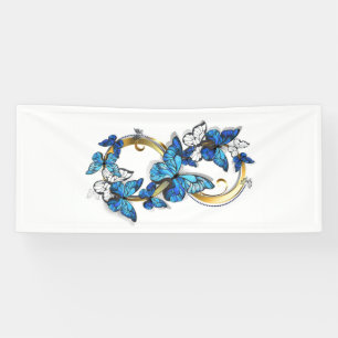 Symbol Infinity of Blue Morpho Butterflies Banner