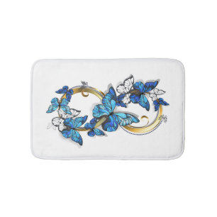 Symbol Infinity of Blue Morpho Butterflies Bath Mat