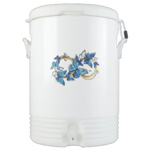 Symbol Infinity of Blue Morpho Butterflies Beverage Cooler