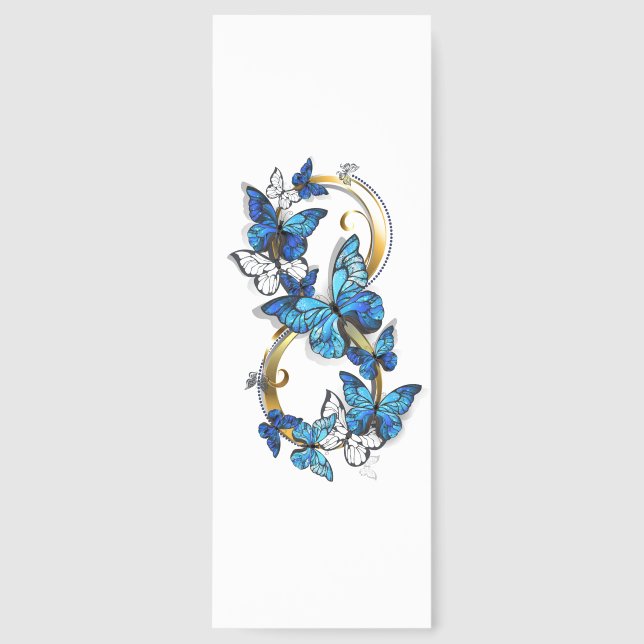 Symbol Infinity of Blue Morpho Butterflies Bookmarks (Front)
