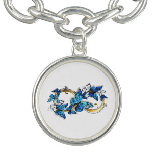 Symbol Infinity of Blue Morpho Butterflies Bracelet