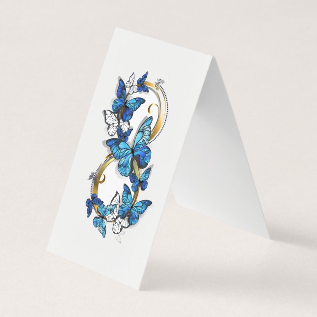 Symbol Infinity of Blue Morpho Butterflies Business Card (Front)