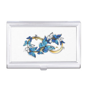Symbol Infinity of Blue Morpho Butterflies Business Card Case