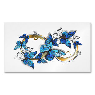 Symbol Infinity of Blue Morpho Butterflies Business Card Magnet