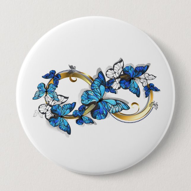 Symbol Infinity of Blue Morpho Butterflies Button (Front)