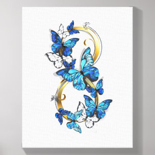 Symbol Infinity of Blue Morpho Butterflies Canvas Photo Tile