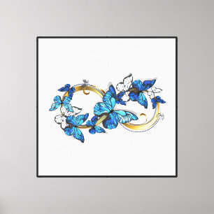 Symbol Infinity of Blue Morpho Butterflies Canvas Print