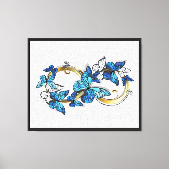 Symbol Infinity of Blue Morpho Butterflies Canvas Print (Front)