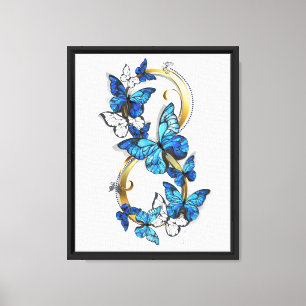 Symbol Infinity of Blue Morpho Butterflies Canvas Print