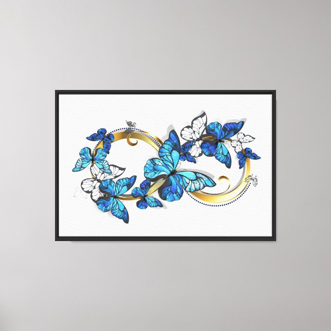 Symbol Infinity of Blue Morpho Butterflies Canvas Print (Front)
