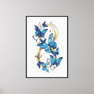 Symbol Infinity of Blue Morpho Butterflies Canvas Print