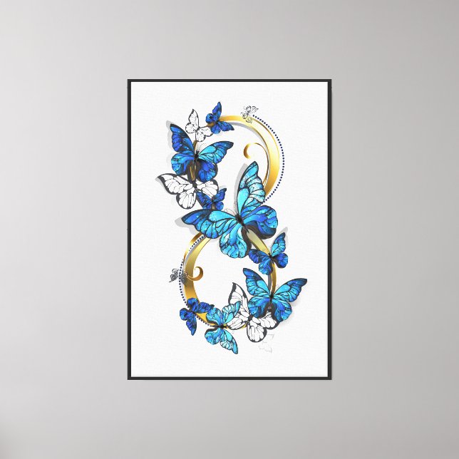 Symbol Infinity of Blue Morpho Butterflies Canvas Print (Front)