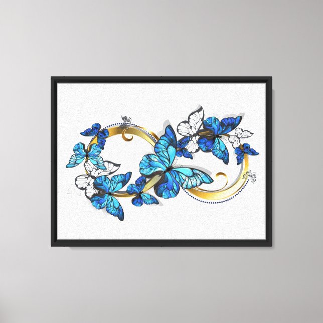 Symbol Infinity of Blue Morpho Butterflies Canvas Print (Front)