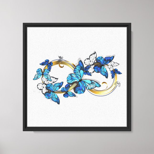 Symbol Infinity of Blue Morpho Butterflies Canvas Print (Front)
