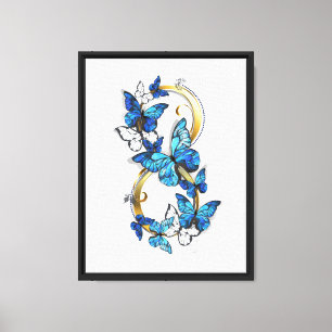Symbol Infinity of Blue Morpho Butterflies Canvas Print