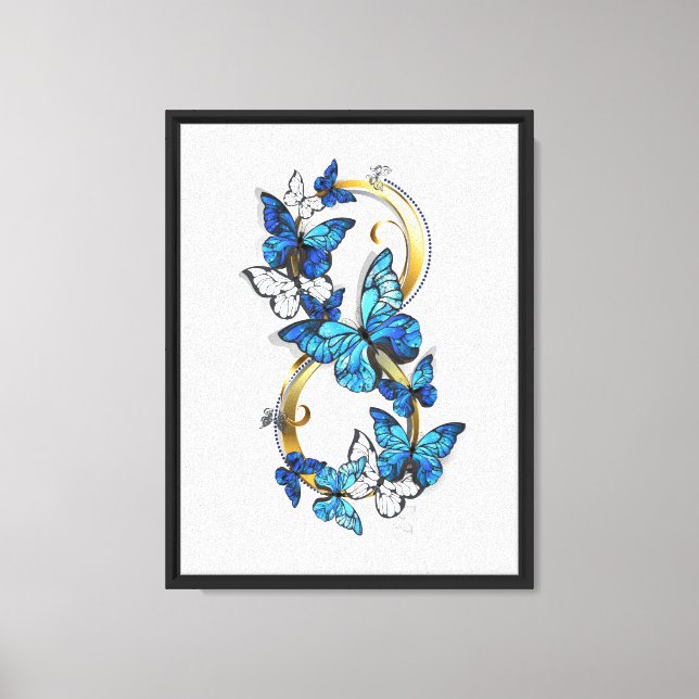Symbol Infinity of Blue Morpho Butterflies Canvas Print (Front)