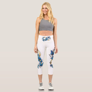Symbol Infinity of Blue Morpho Butterflies Capri Leggings