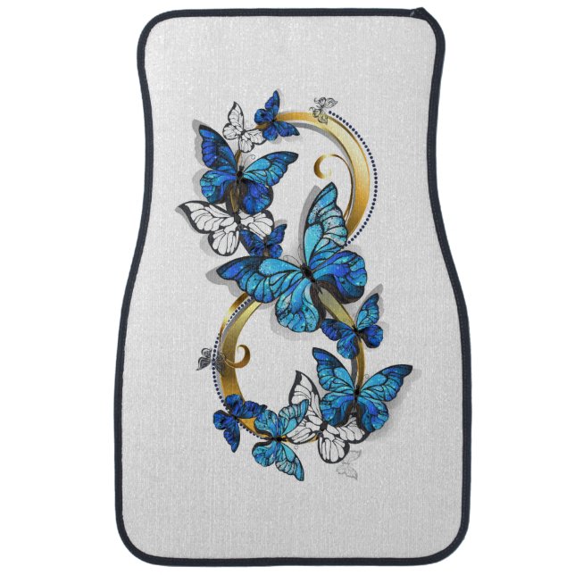 Symbol Infinity of Blue Morpho Butterflies Car Floor Mat (Front)