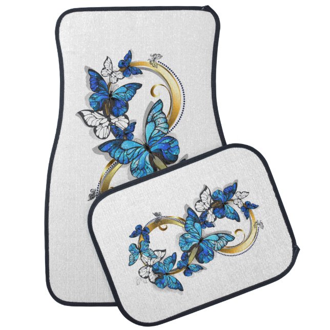 Symbol Infinity of Blue Morpho Butterflies Car Floor Mat (Set)