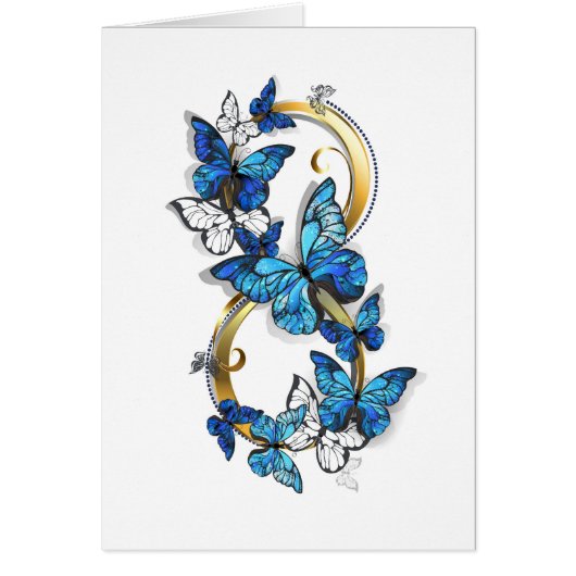Symbol Infinity of Blue Morpho Butterflies Cards (Front)