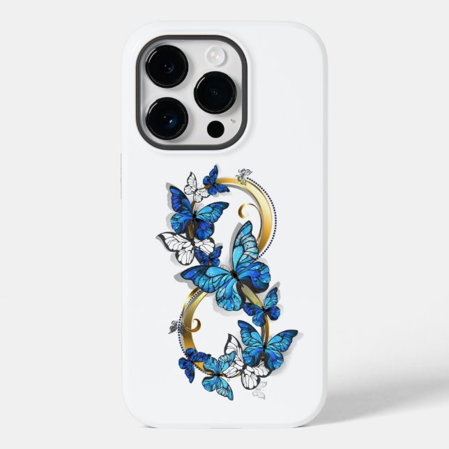 Symbol Infinity of Blue Morpho Butterflies Case-Mate iPhone Case (Back)