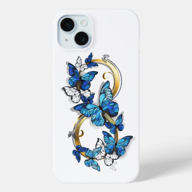 Symbol Infinity of Blue Morpho Butterflies Case-Mate iPhone Case (Back)