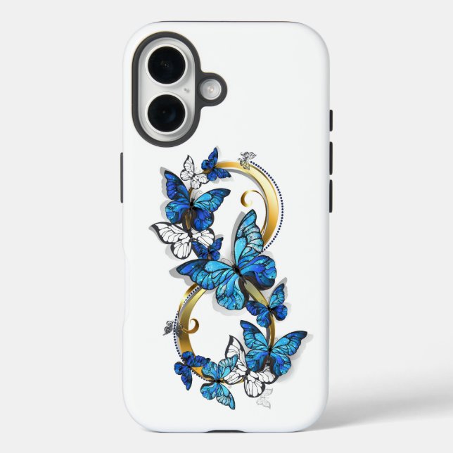 Symbol Infinity of Blue Morpho Butterflies Case-Mate iPhone Case (Back)