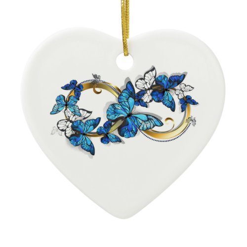 Symbol Infinity of Blue Morpho Butterflies Ceramic Ornament