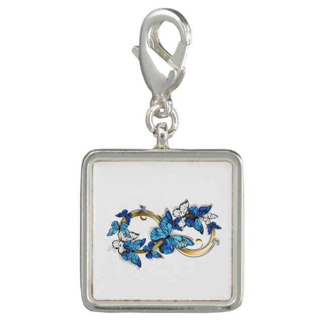 Symbol Infinity of Blue Morpho Butterflies Charm (Front)