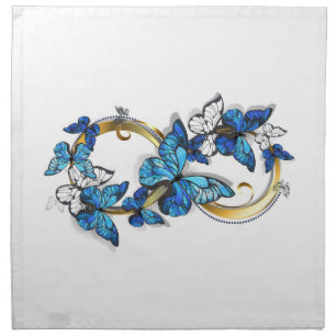 Symbol Infinity of Blue Morpho Butterflies Cloth Napkin
