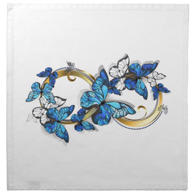 Symbol Infinity of Blue Morpho Butterflies Cloth Napkin (Front)
