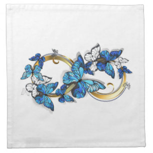 Symbol Infinity of Blue Morpho Butterflies Cloth Napkin