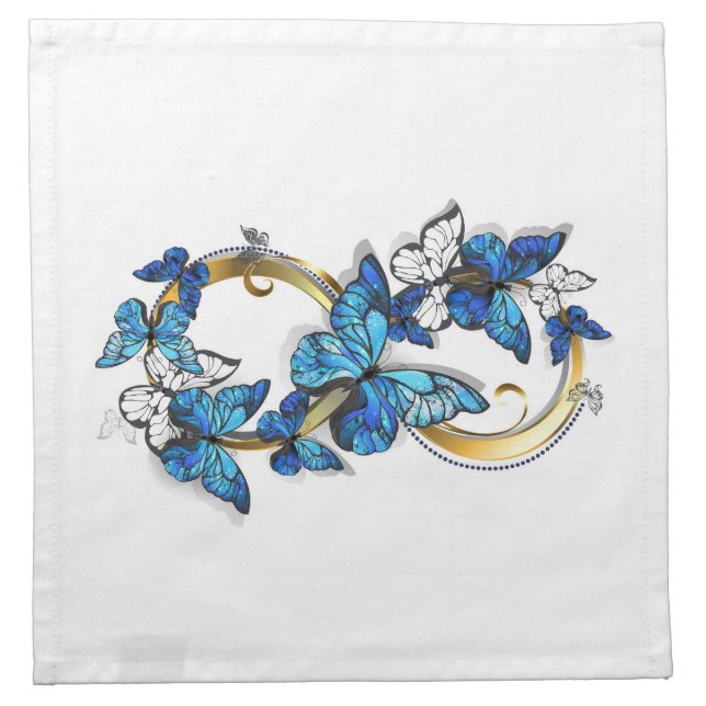 Symbol Infinity of Blue Morpho Butterflies Cloth Napkin (Front)