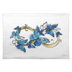 Symbol Infinity of Blue Morpho Butterflies Cloth Placemat