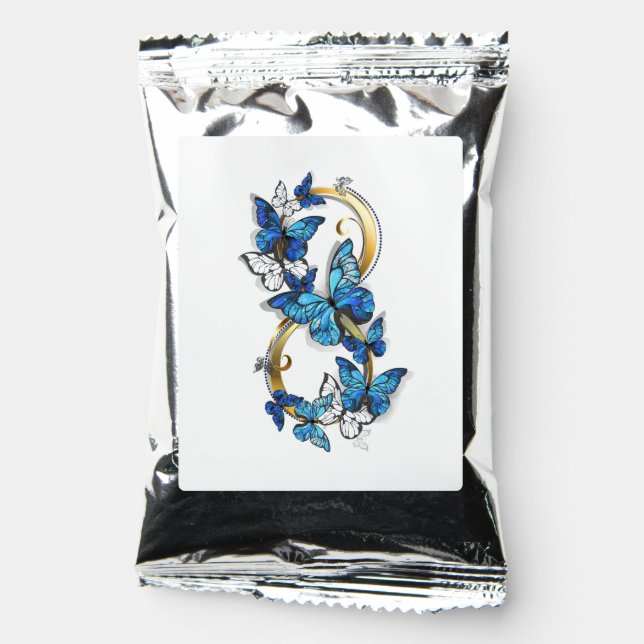 Symbol Infinity of Blue Morpho Butterflies Coffee Drink Mix (Front)