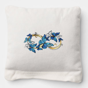 Symbol Infinity of Blue Morpho Butterflies Cornhole Bags