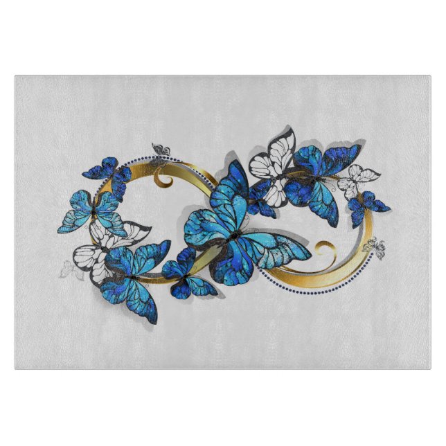 Symbol Infinity of Blue Morpho Butterflies Cutting Board (Front)