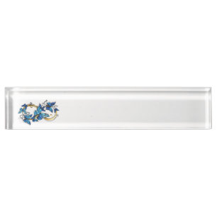 Symbol Infinity of Blue Morpho Butterflies Desk Name Plate